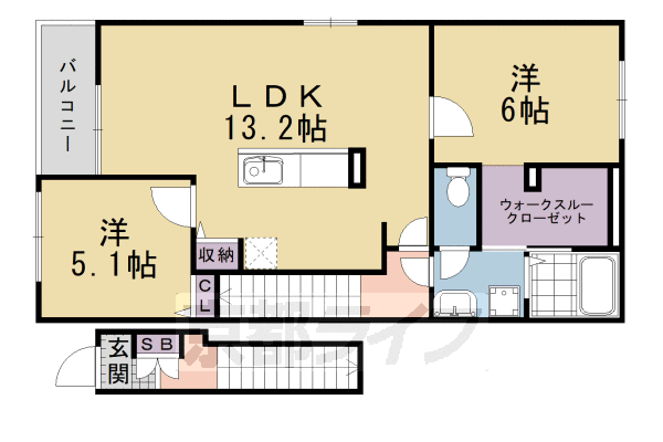 Ｌｉｅｒｒｅ淀南IIの間取り