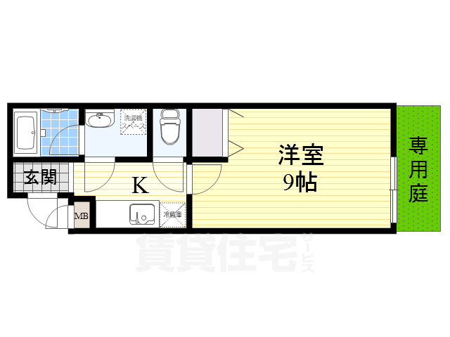 堺市西区浜寺元町のアパートの間取り