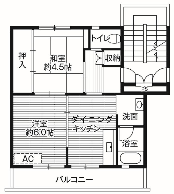 ヴィレッジハウス吉田宮小路II号棟の間取り