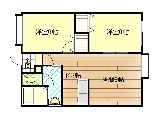 旭川市永山十条のアパートの間取り