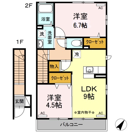 調布市飛田給のアパートの間取り