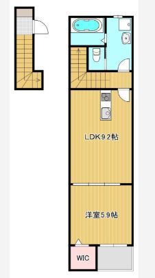 倉敷市中畝のアパートの間取り