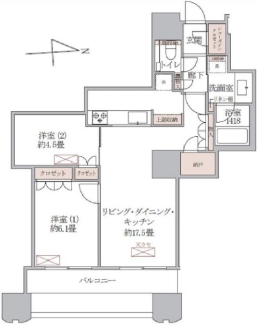 富久クロスコンフォートタワーの間取り