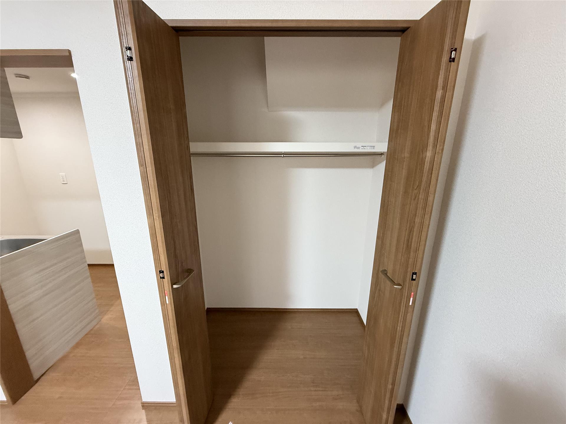 収納　棚板とポール付のクローゼットです