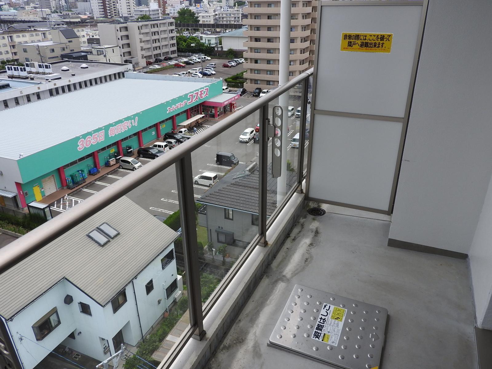 バルコニー　8階のバルコニー写真です