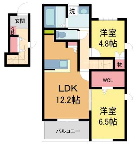 Reveur甲東Iの間取り写真