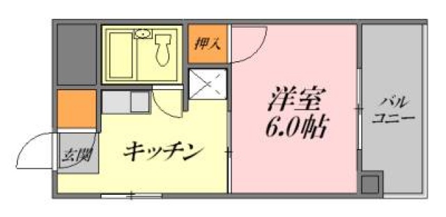 広島電鉄皆実線 比治山橋駅 徒歩7分 5階建 築38年の間取り写真