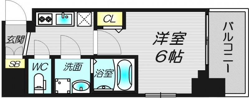 ＪＲ大阪環状線 今宮駅 徒歩7分 14階建 築4年の間取り写真