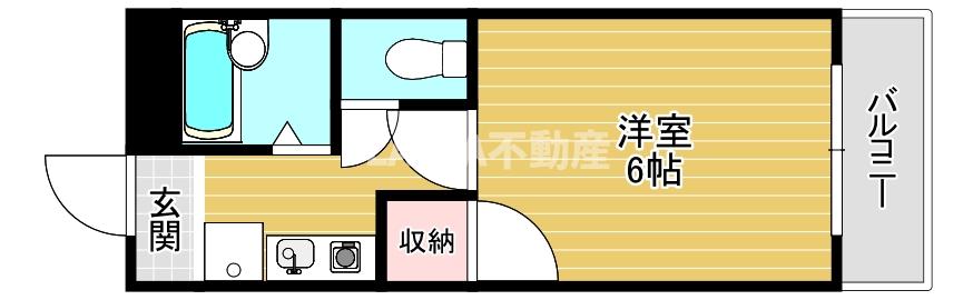 ＪＲ大阪環状線 玉造駅 徒歩3分 6階建 築31年の間取り写真