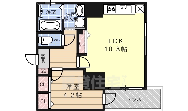 阪急京都線 西院駅 徒歩11分 9階建 築9年の間取り写真