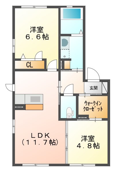 エターナルヴィレッジ Ｂの間取り