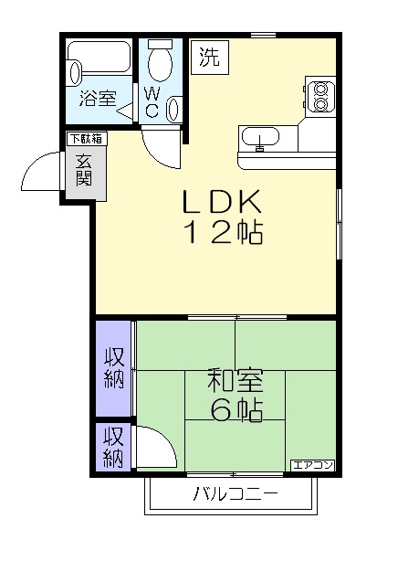 豊橋市東幸町のアパートの間取り