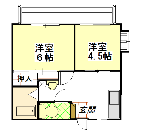 横浜市港北区富士塚のアパートの間取り