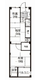 廿日市市大野のマンションの間取り