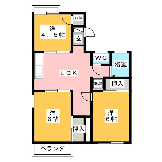 アルカディア伊勢崎Ａの間取り