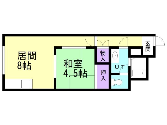 函館市本町のアパートの間取り