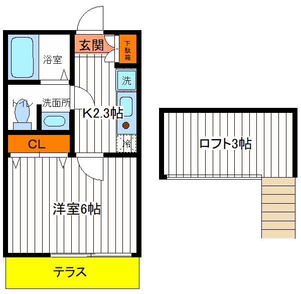 立川市羽衣町のアパートの間取り