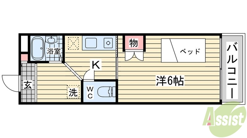 神戸市須磨区須磨浦通のマンションの間取り