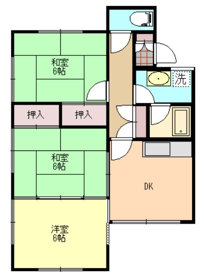 新田ハイツAの間取り