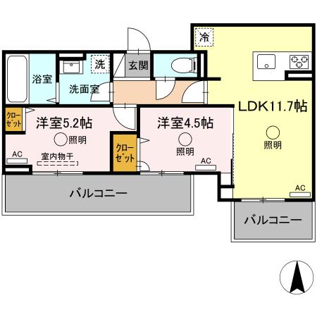 ルピナスシーサイド　E棟の間取り