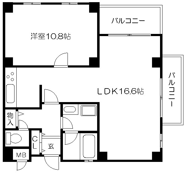 京都市北区上賀茂岩ケ垣内町のマンションの間取り