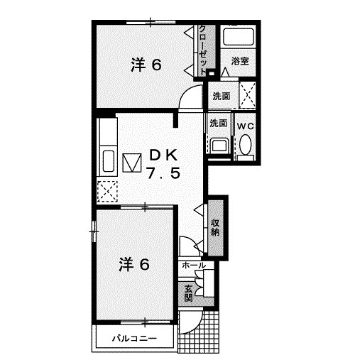 深谷市田中のアパートの間取り