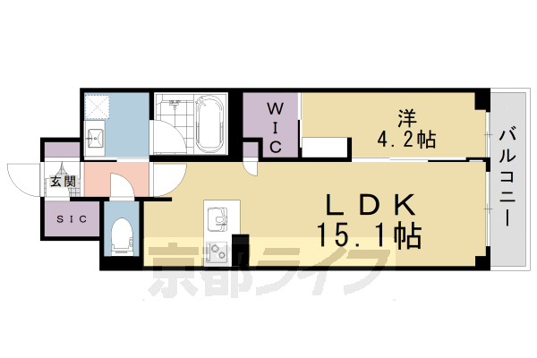 京都市上京区梅屋町のマンションの間取り