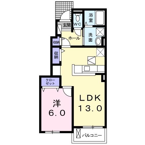 直方市大字感田のアパートの間取り