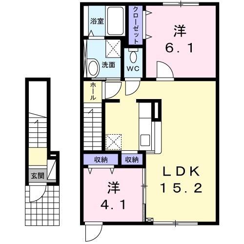 名寄市大通南のアパートの間取り