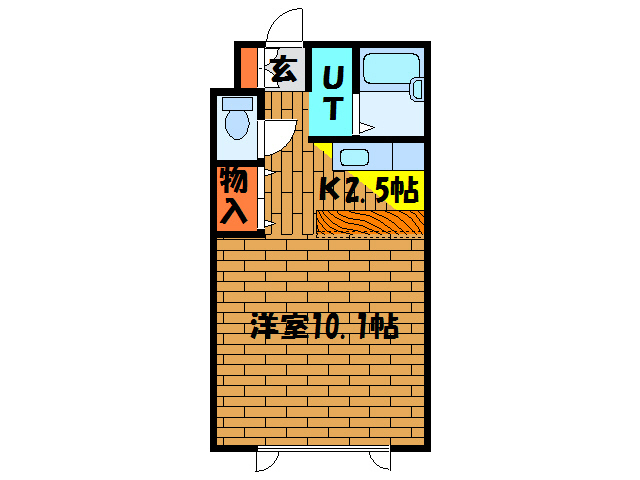 函館市上野町のアパートの間取り