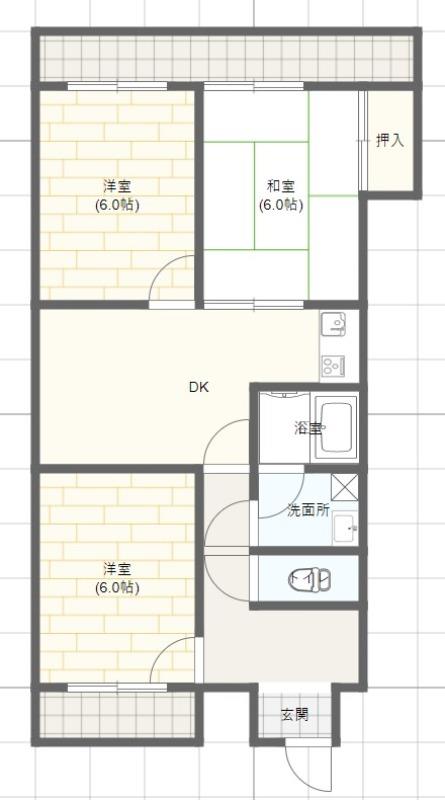 ハイツ西二階町の間取り