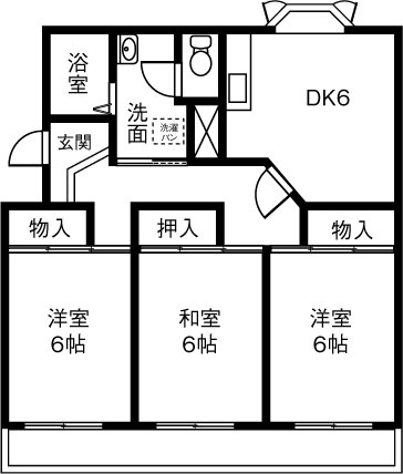 衣浦マンションＢ棟の間取り