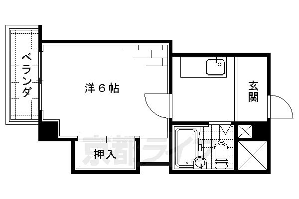 京都市伏見区淀池上町のマンションの間取り