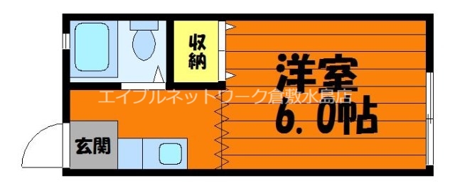 倉敷市東富井のアパートの間取り