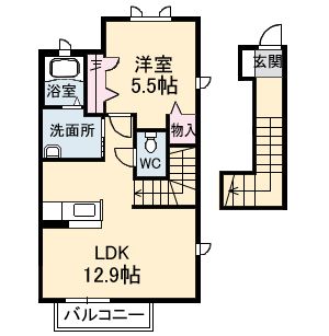 シャーメゾン鴨島　Ｃ棟の間取り