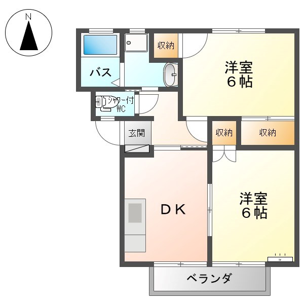 上田市御所のアパートの間取り