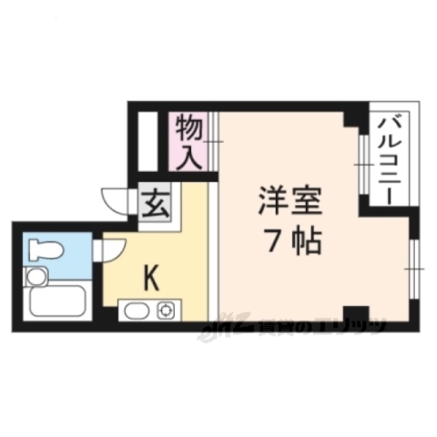 京都市下京区高辻大宮町のマンションの間取り