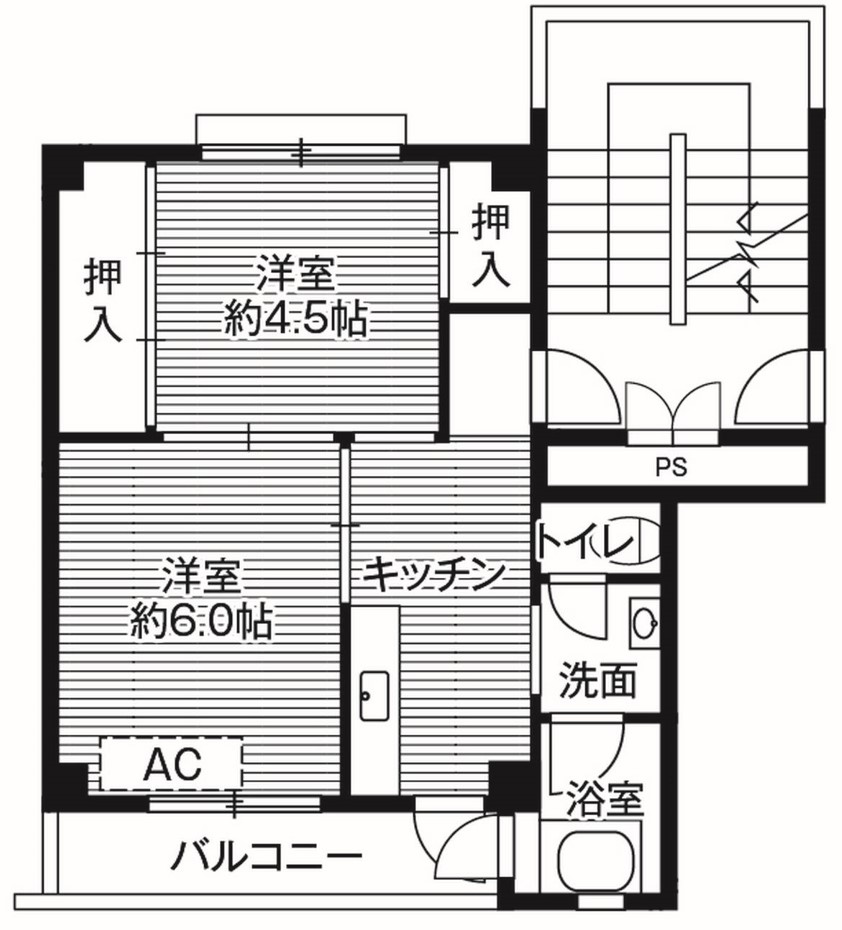 酒田市亀ケ崎のマンションの間取り