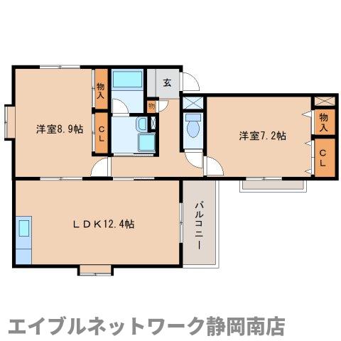 【焼津市五ケ堀之内のマンションの間取り】