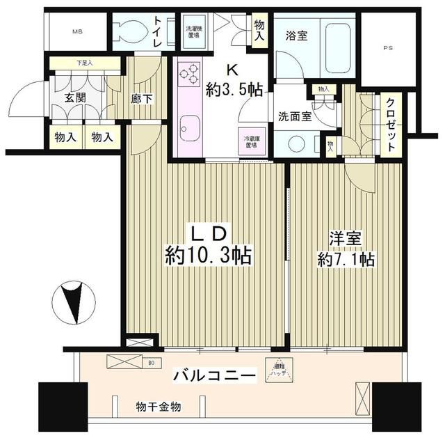 港区芝のマンションの間取り