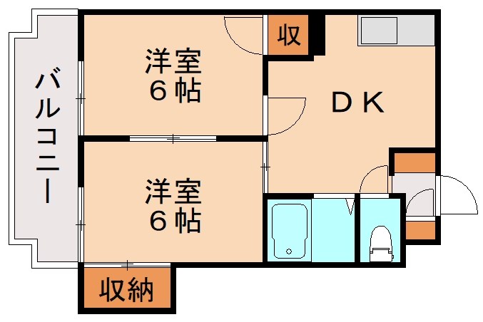 北九州市小倉北区熊本のマンションの間取り