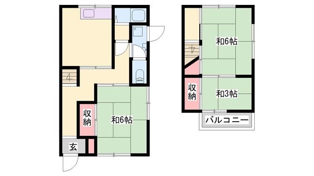 西八代戸建　東の間取り