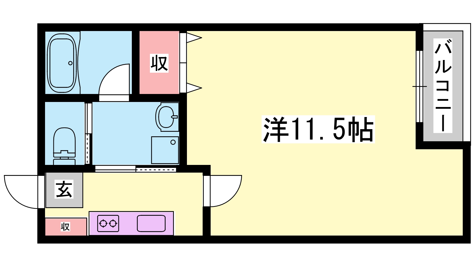 加古川市尾上町養田のアパートの間取り