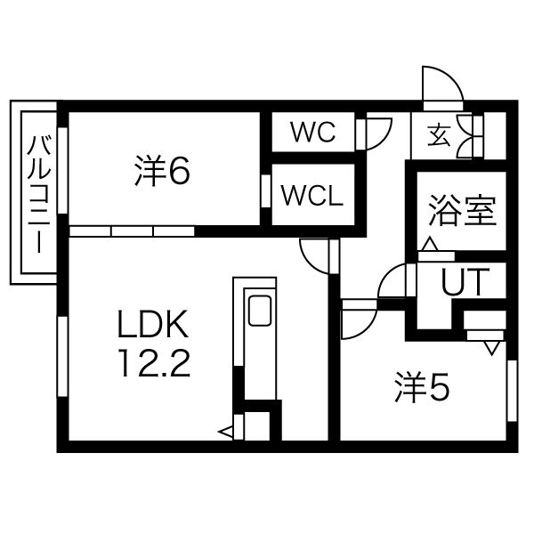 【札幌市中央区南十五条西のマンションの間取り】