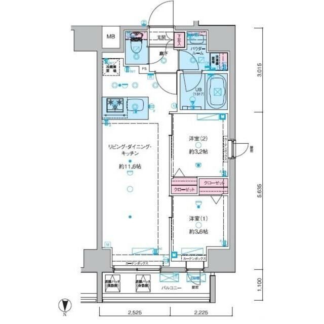 ＧＥＮＯＶＩＡ南千住ＩＩＩｓｋｙｇａｒｄｅｎの間取り