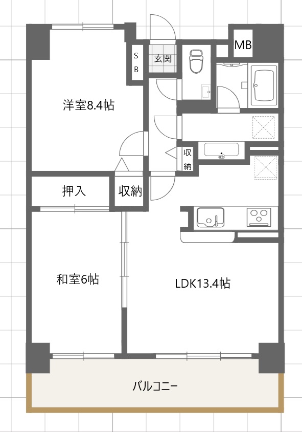 ライオンズステーションプラザ用賀の間取り