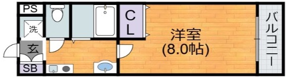 大阪市平野区平野宮町のマンションの間取り