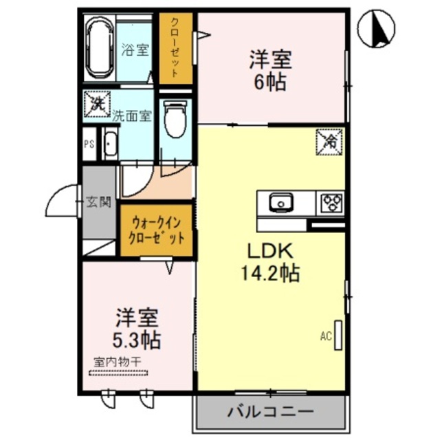 尼崎市七松町のアパートの間取り