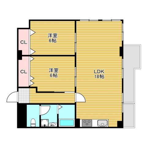 豊中市新千里南町のマンションの間取り