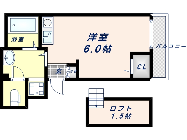 東大阪市足代北のマンションの間取り